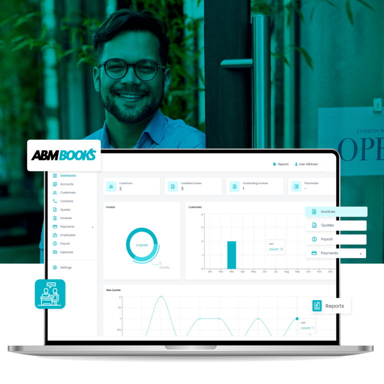 accounting software abmbooks with the background